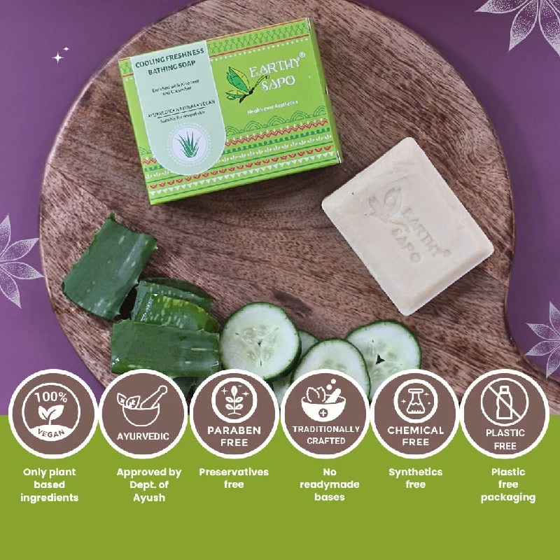 Earthy Sapo Handmade Cooling Freshness Bathing Soap, 100 g-5.webp